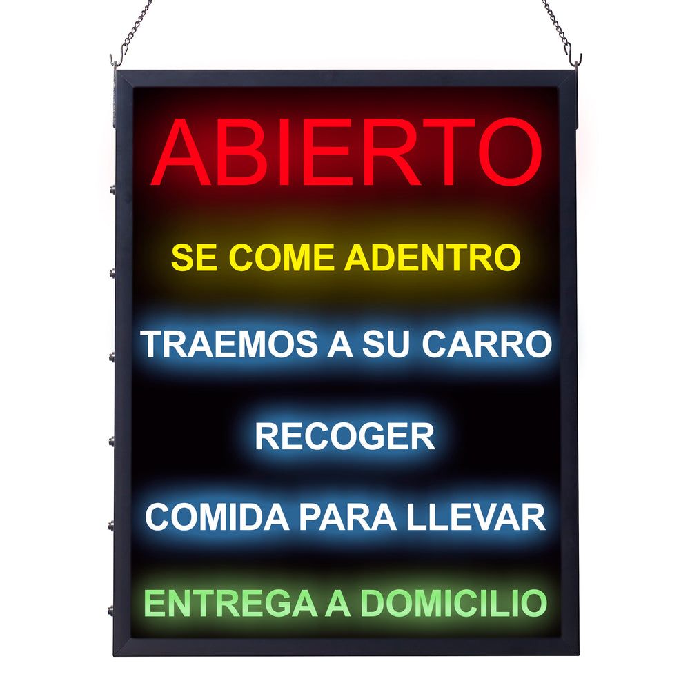 Winco All-in-one Spanish Version Open Led Sign, 19 X 24 Inch -- 5 Per Case