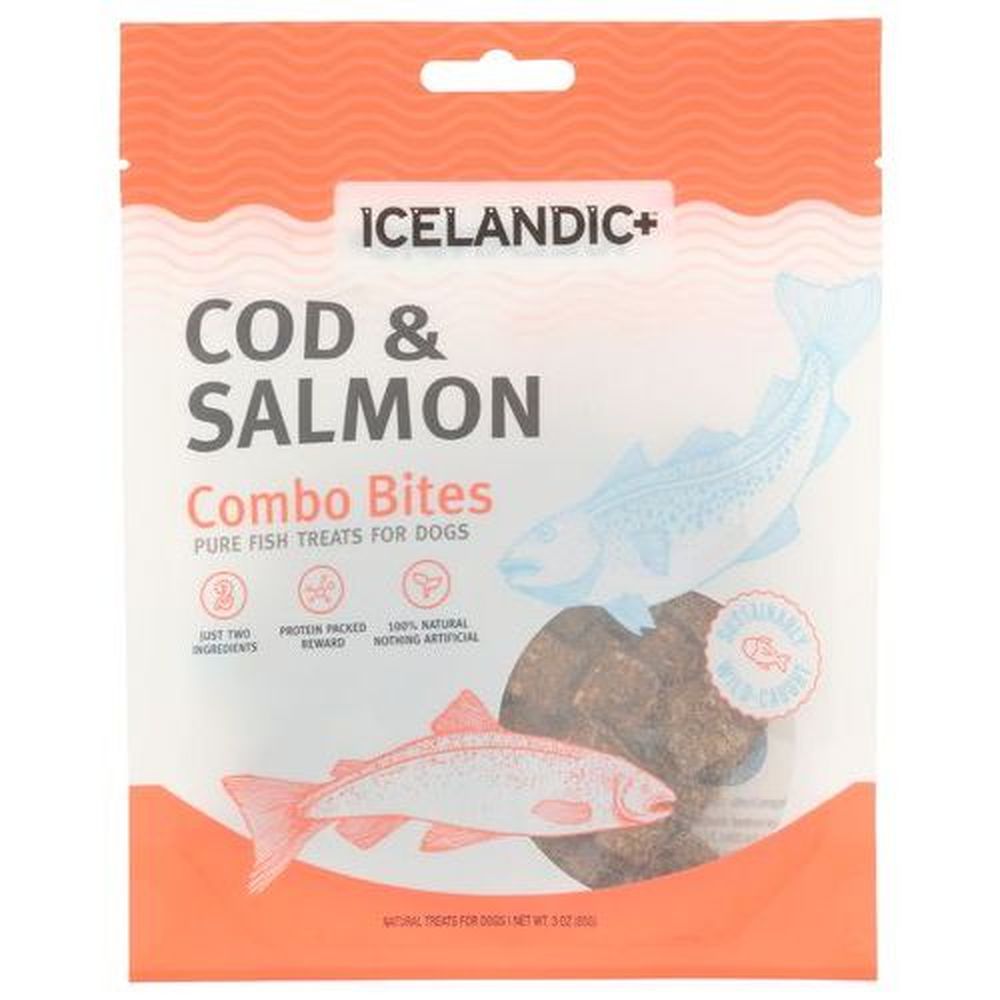 Icelandic Plus Cod And Salmon Combo Bites For Dog, 3 Ounce -- 6 Per Case