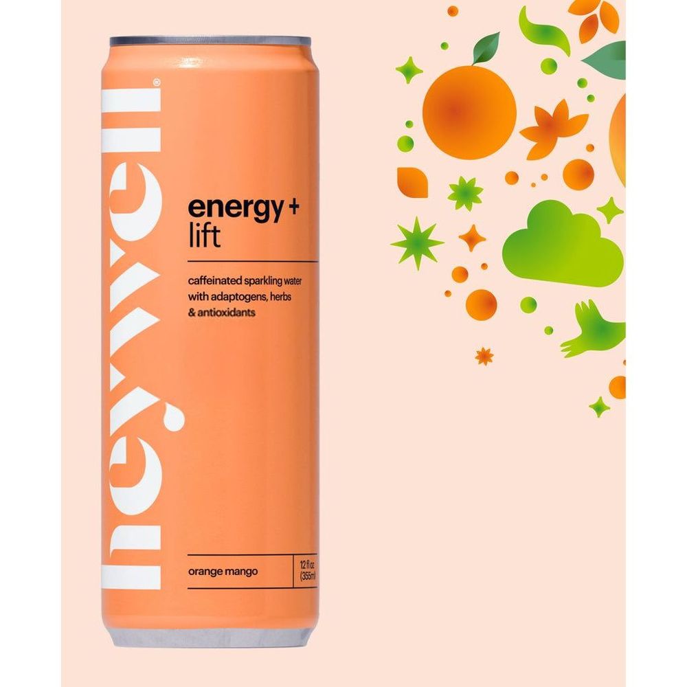 Heywell Energy Plus Lift Orange Mango Sparkling Water, 12 Fluid Ounce -- 12 Per Case