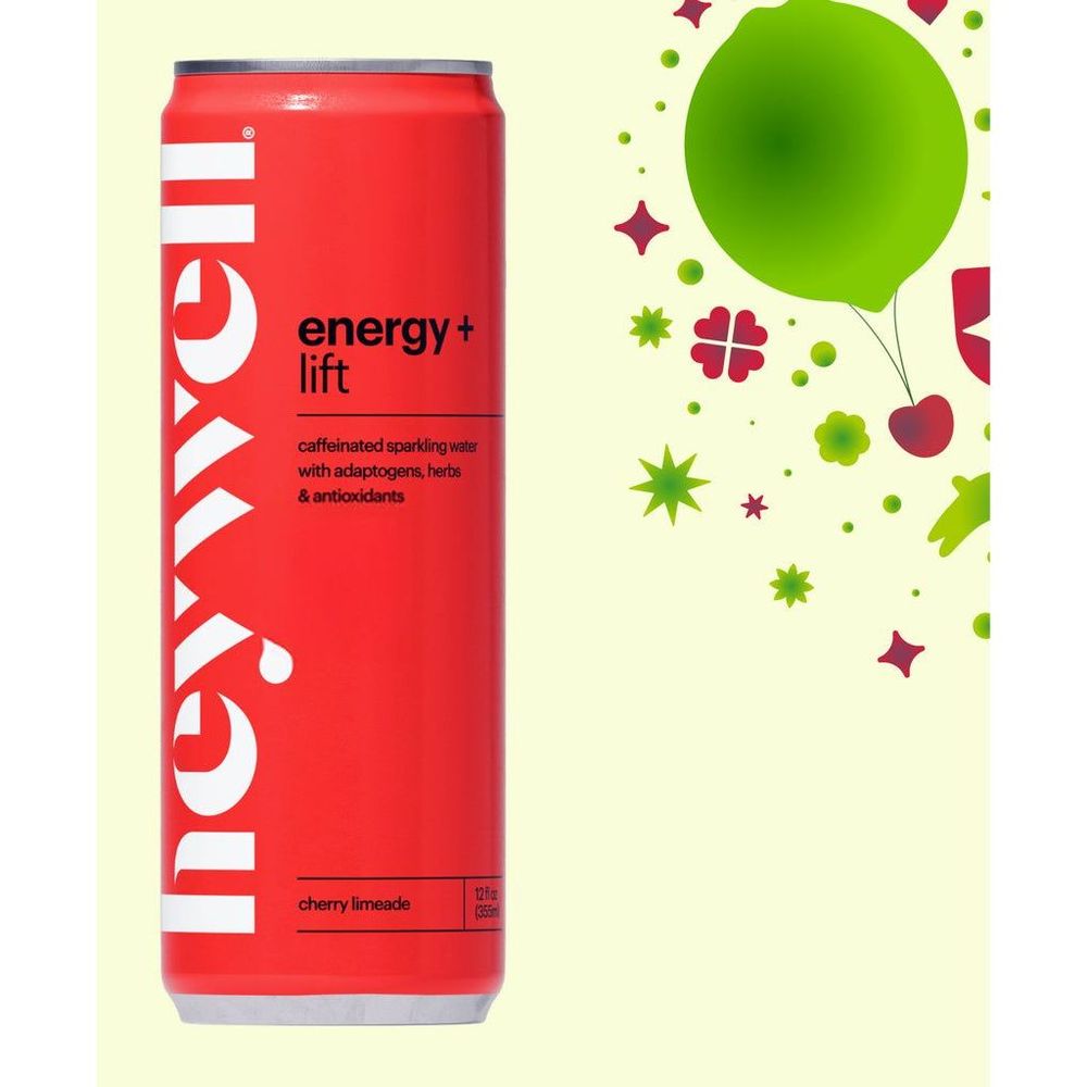 Heywell Energy Plus Lift Cherry Limeade Sparkling Water, 12 Fluid Ounce -- 12 Per Case