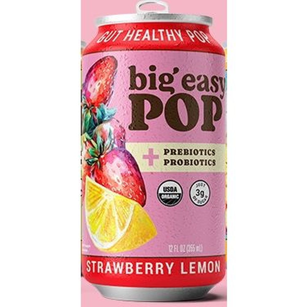 Big Easy Pop Organic Strawberry Lemon Soda, 12 Fluid Ounce -- 12 Per Case