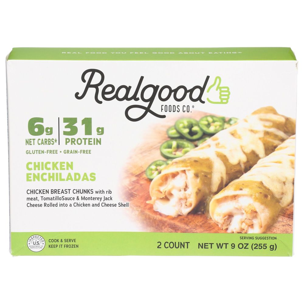 Real Good Foods Grande Chicken Enchiladas, 9 Ounce -- 8 Per Case