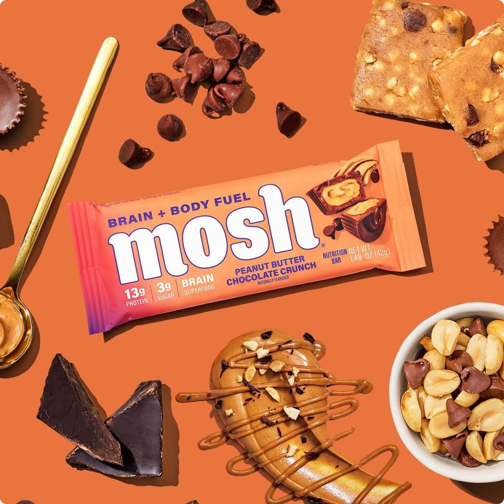 Mosh Peanut Butter Chocolate Crunch Protein Bar, 1.48 Ounce -- 12 Per Case