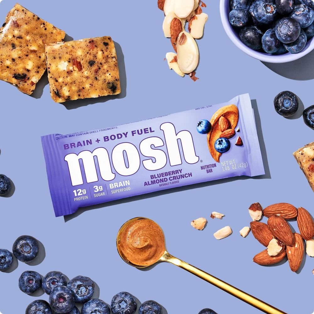 Mosh Blueberry Almond Crunch Protein Bar, 1.48 Ounce -- 12 Per Case