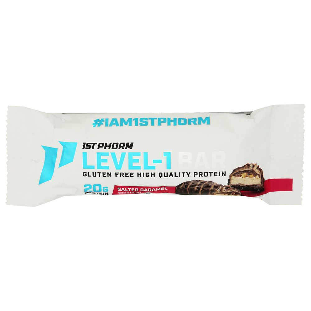 1st Phorm Salted Caramel Level-1 High-quality Protein Bar, 2.2 Ounce -- 15 Per Case