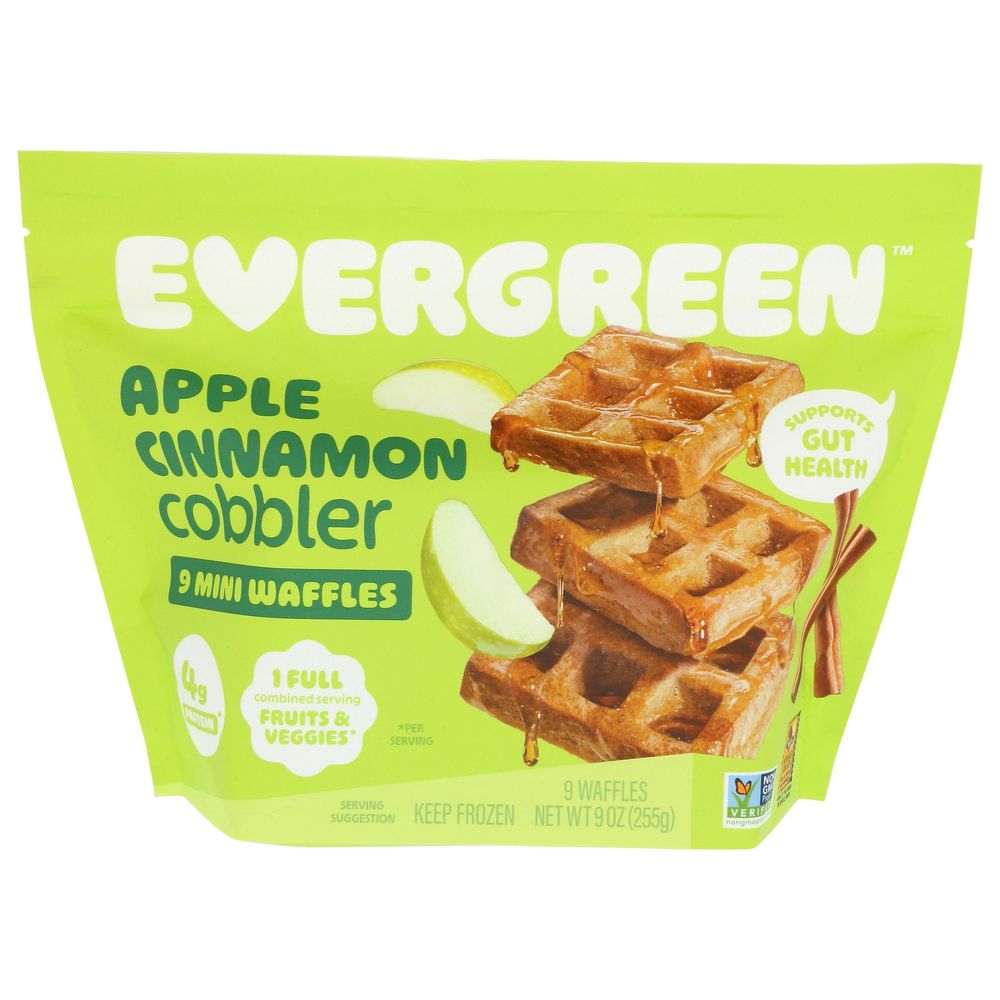 Evergreen Apple Cinnamon Cobbler Mini Waffle, 9 Ounce -- 8 Per Case