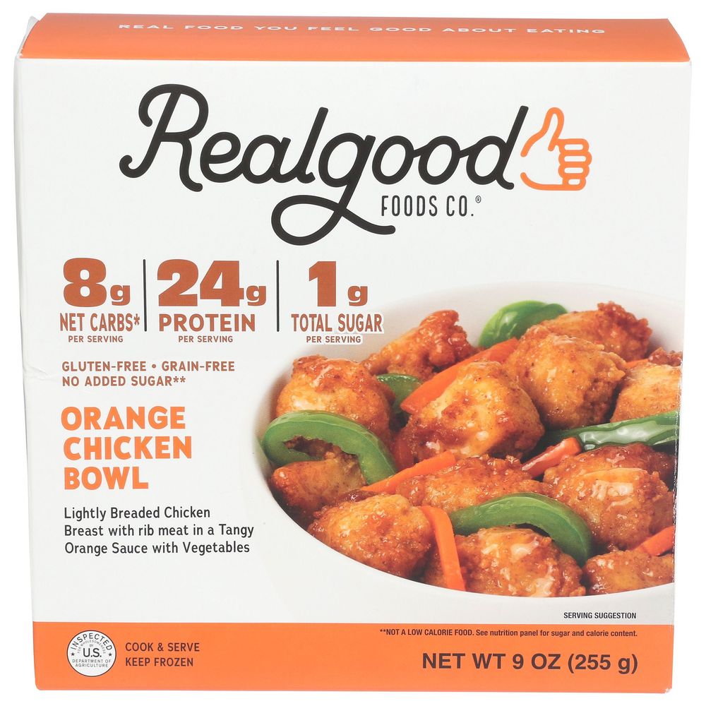 Real Good Foods Orange Chicken Bowl, 9 Ounce -- 8 Per Case