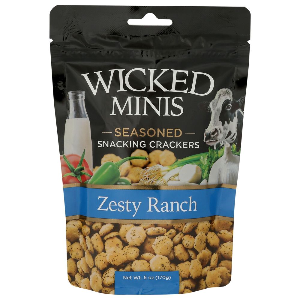 Wicked Mix Zesty Ranch Minis Seasoned Snacking Cracker, 6 Ounce -- 6 Per Case