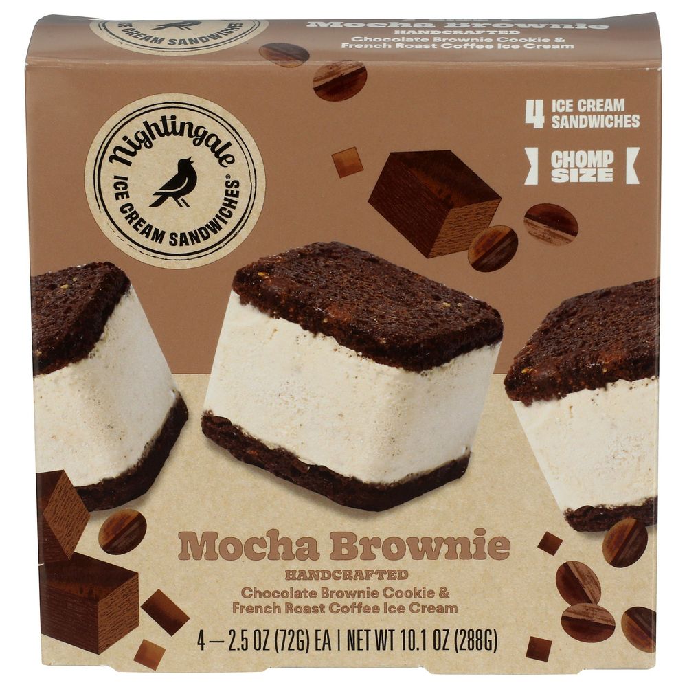 Nightingale Mocha Brownie Ice Cream Sandwich, 10.1 Ounce -- 7 Per Case