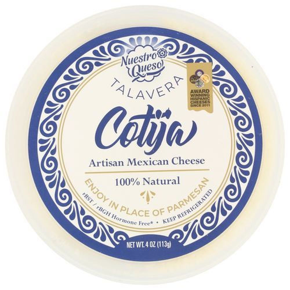 Nuestro Queso Talavera Artisan Mexican Cotija Cheese, 4 Ounce -- 12 Per Case