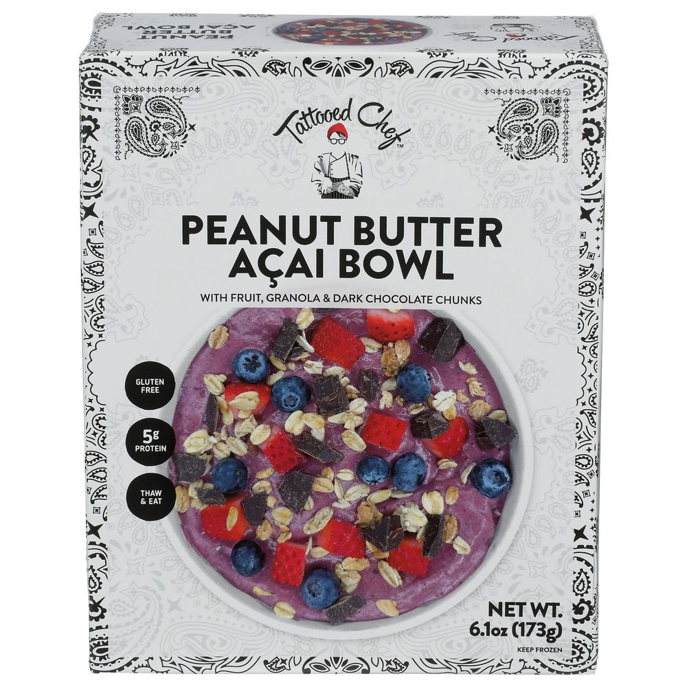 Tattooed Chef Peanut Butter Acai Bowl, 6.1 Ounce -- 6 Per Case