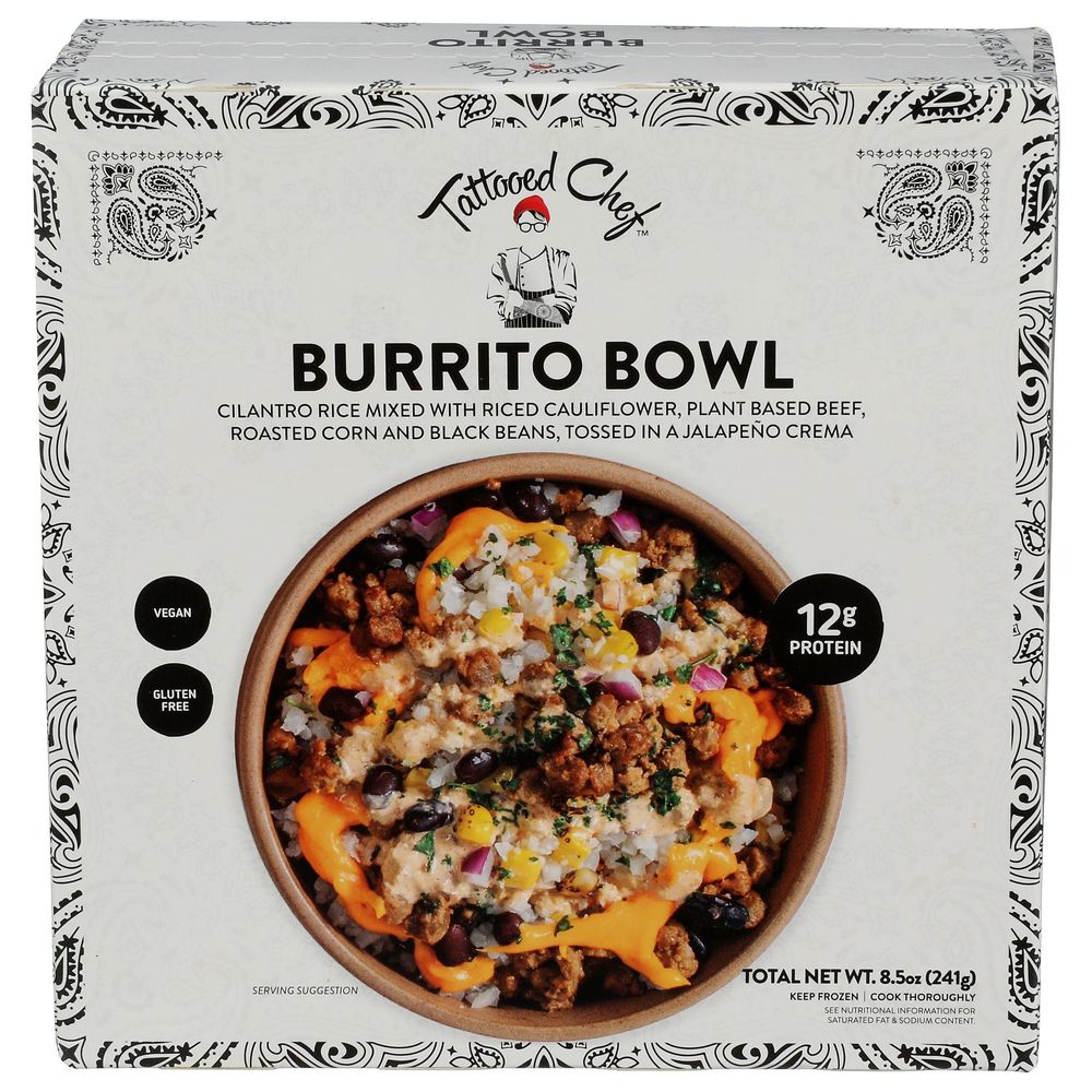 Tattooed Chef Bowl De Burrito A Base De Plantas, 8.5 Onzas -- 6 Por Caja