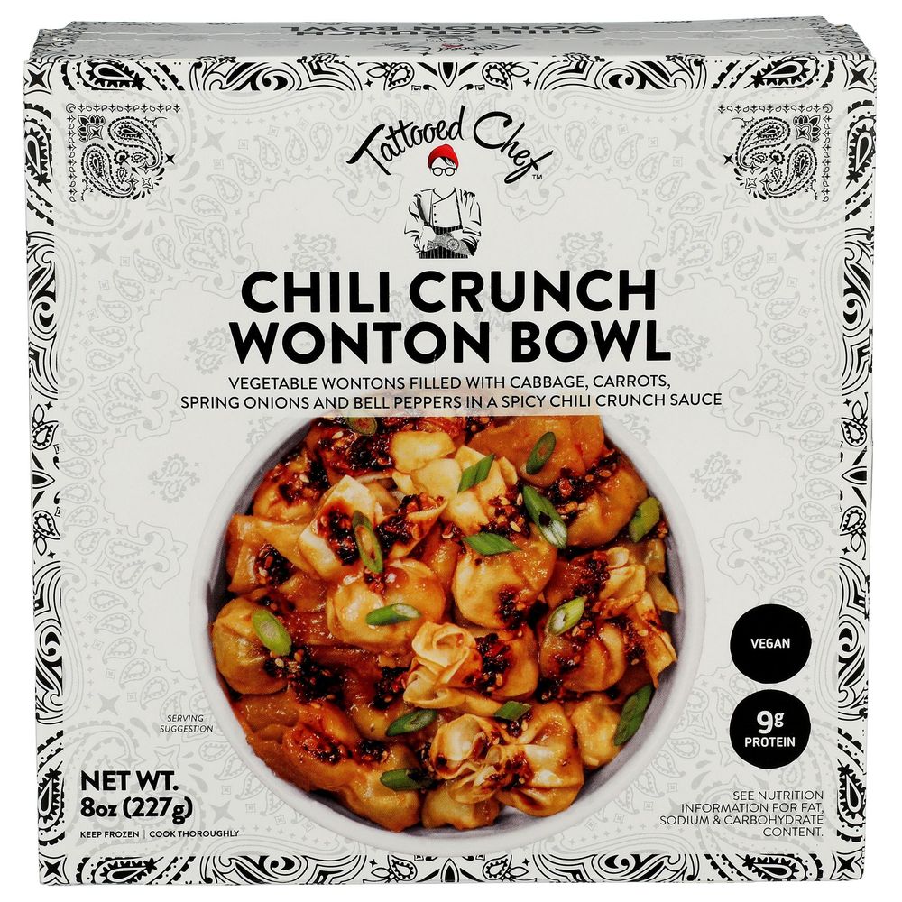 Tattooed Chef Chili Crunch Wonton Bowl, 8 Ounce -- 6 Per Case