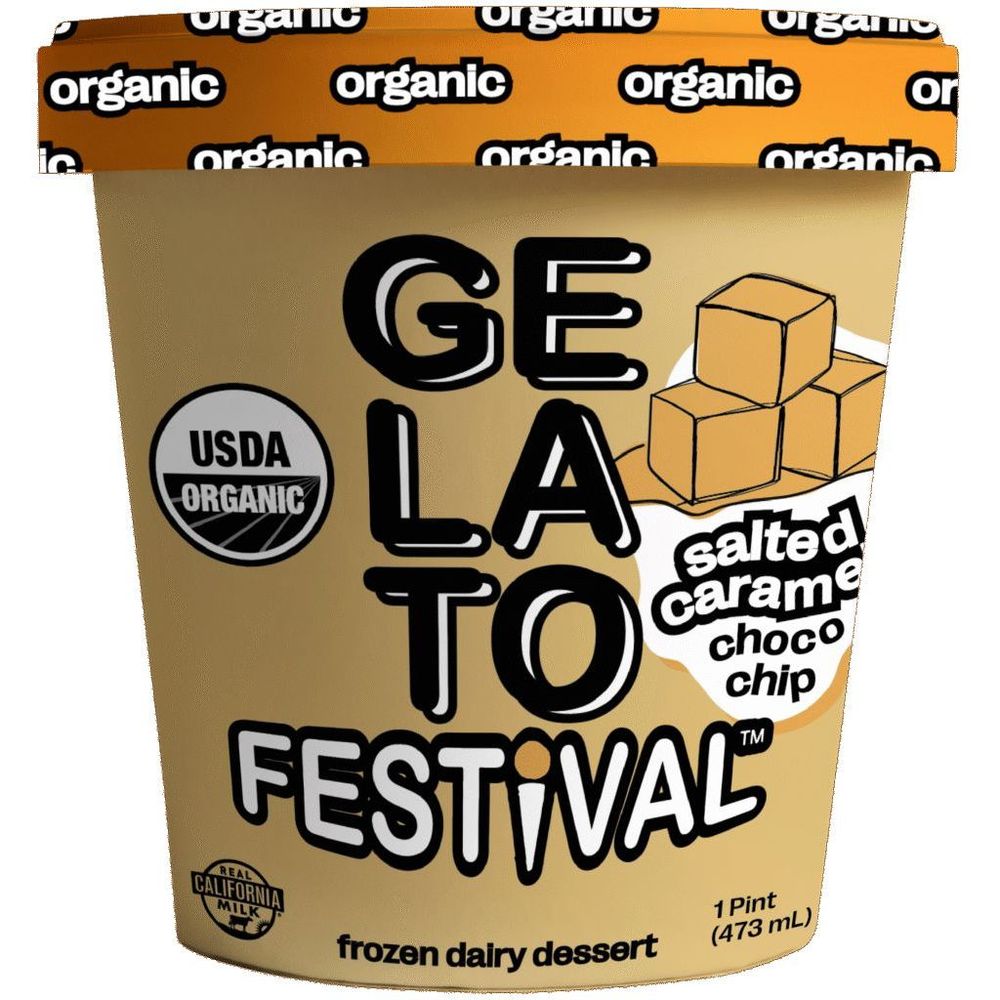 Gelato Festival Organic Salted Caramel Chocolate Chip Gelato, 16 Ounce -- 8 Per Case