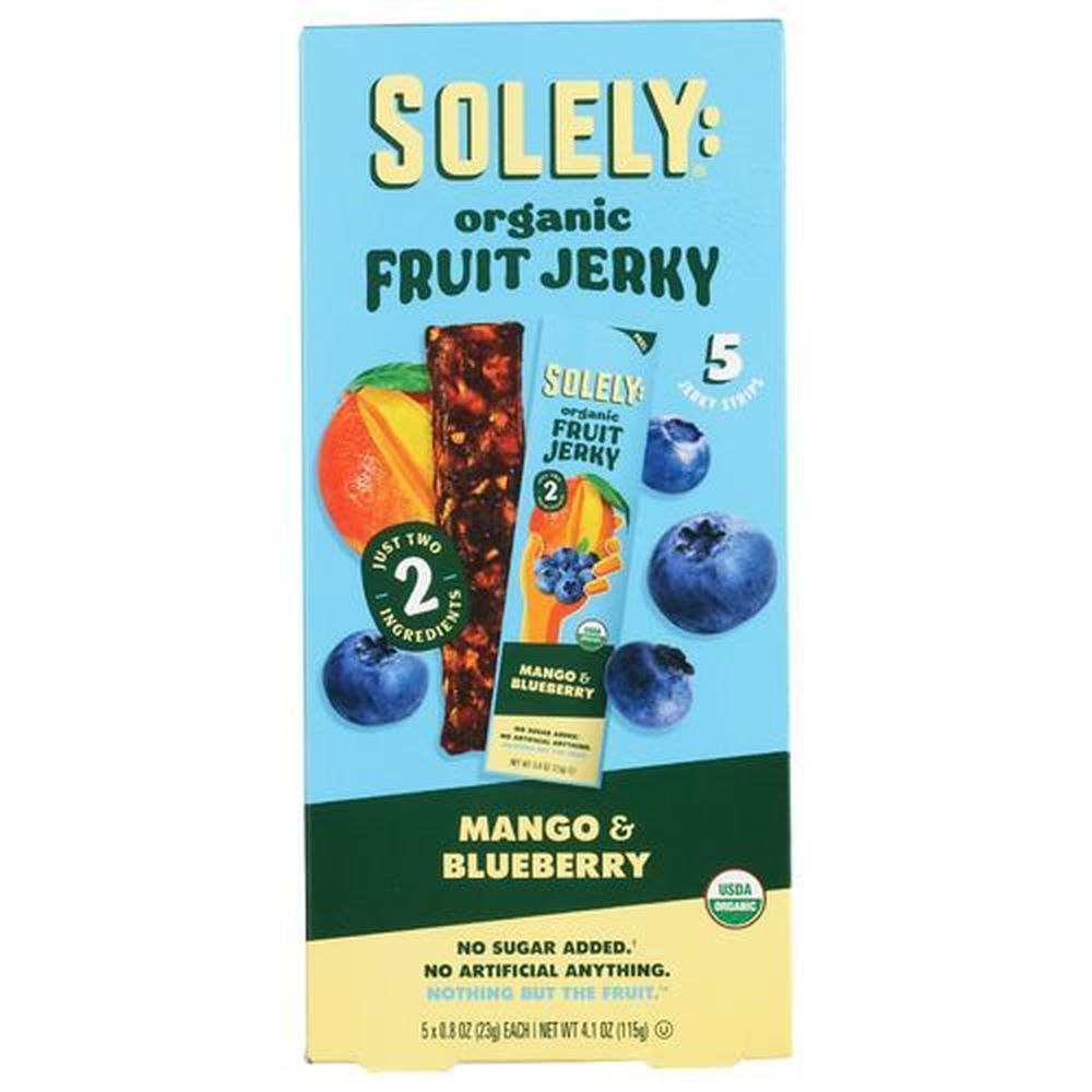 Solely Organic Mango Blueberry Fruit Jerky, 4.1 Ounce -- 12 Per Case