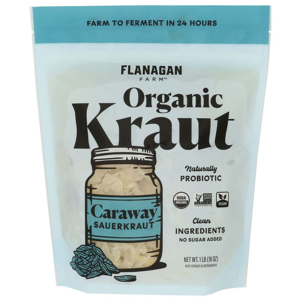 Flanagan Farm Organic Caraway Sauerkraut, 16 Ounce -- 6 Per Case