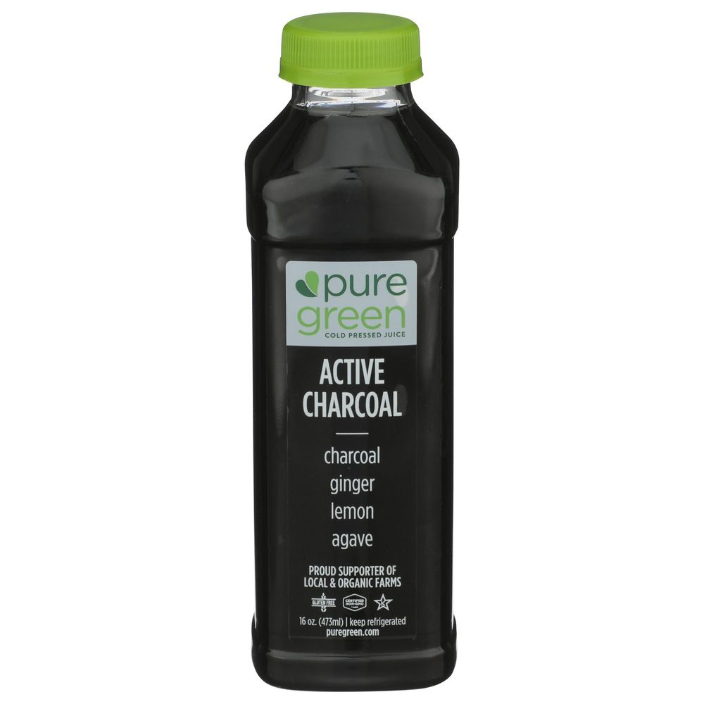 Pure Green Active Charcoal Cold Pressed Juice, 16 Fluid Ounce -- 6 Per Case