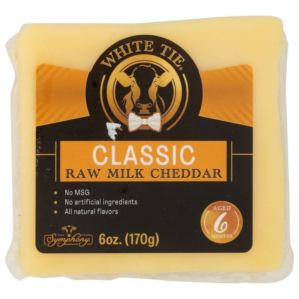 Symphony White Tie Classic Raw Milk Cheddar Cheese, 6 Ounce -- 12 Per Case