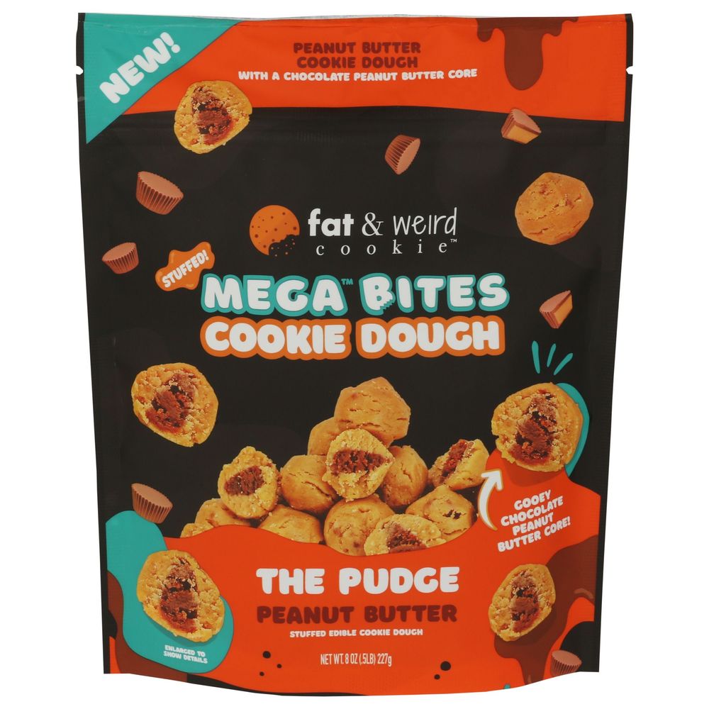 Fat And Weird Cookie Mega Bites The Pudge Peanut Butter Cookie Dough, 8 Ounce -- 10 Per Case