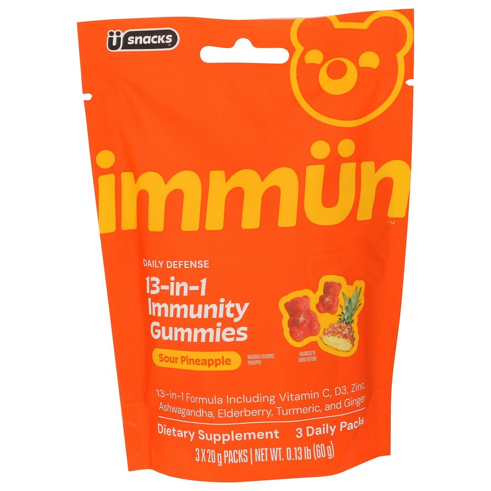 Gruns Immun 13 In 1 Sour Pineapple Immunity Gummies, 0.13 Pound