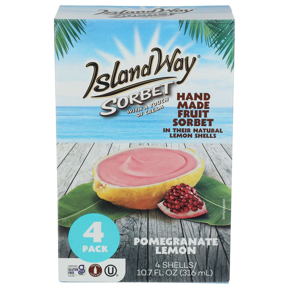 Island Way Pomegranate Lemon Sorbet, 10.4 Fluid Ounce -- 6 Per Case