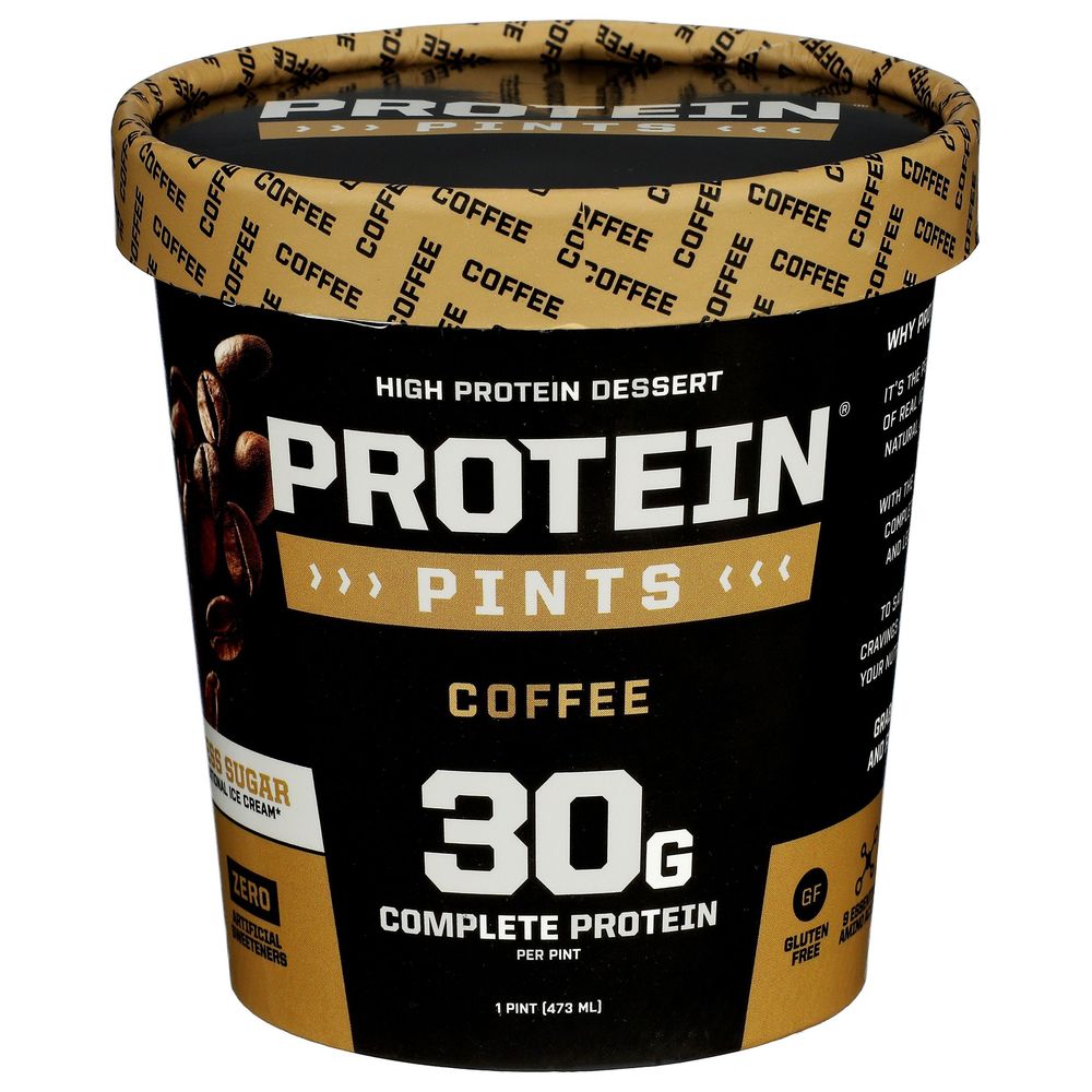 Protein Pints Coffee 30 G Complete High Protein Ice Cream, 16 Ounce -- 8 Per Case