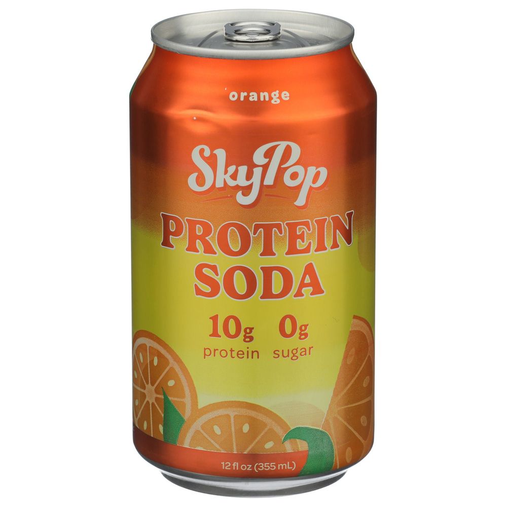 Skypop Orange Protein Soda, 12 Fluid Ounce -- 12 Per Case