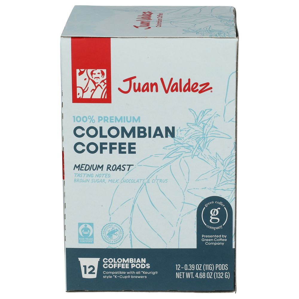 Juan Valdez Medium Roast Colombian Coffee Pods, 4.68 Ounce -- 6 Per Case