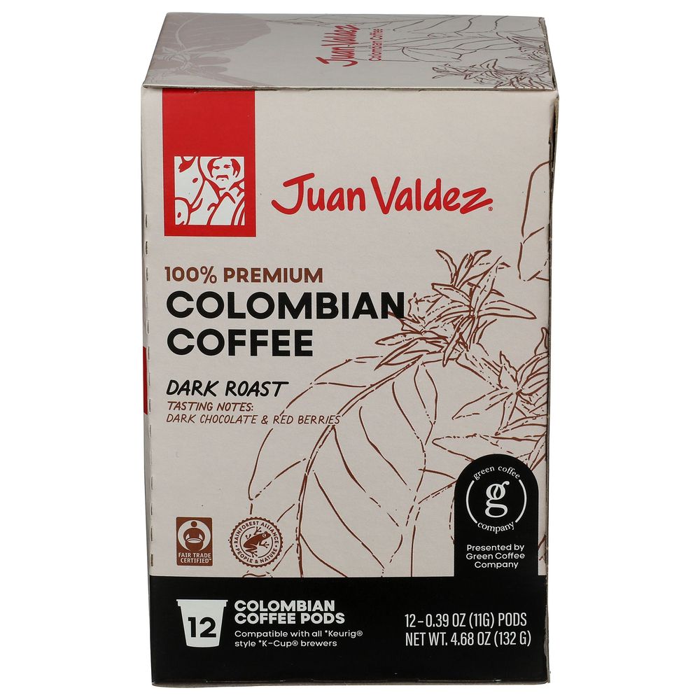 Juan Valdez Dark Roast Colombian Coffee Pods, 4.68 Ounce -- 6 Per Case