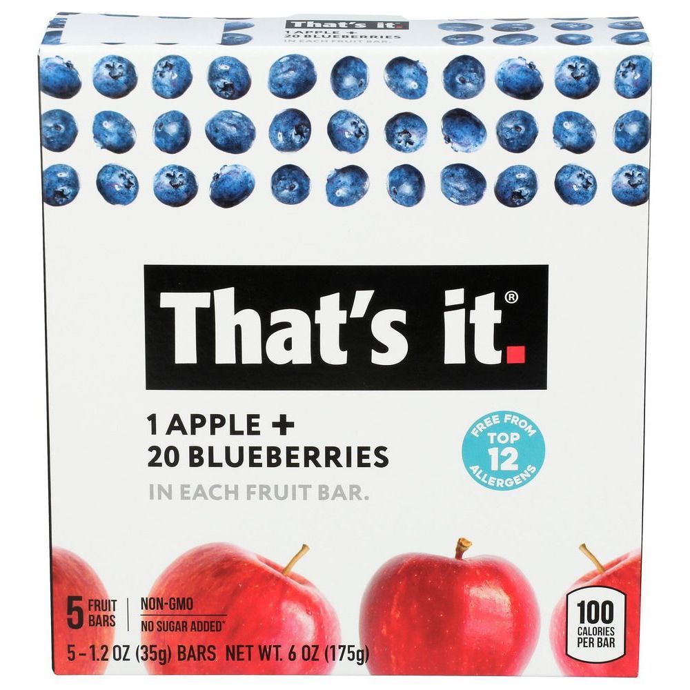 That's It Barra De Fruta De Manzana Y Arándano, 6 Onzas -- 6 Por Caja