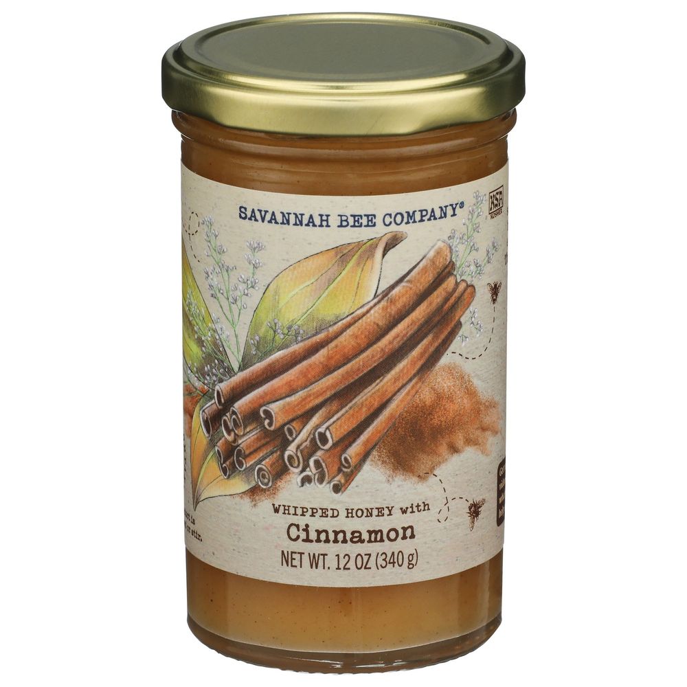 Savannah Bee Company Whipped Honey With Cinnamon, 12 Ounce -- 12 Per Case