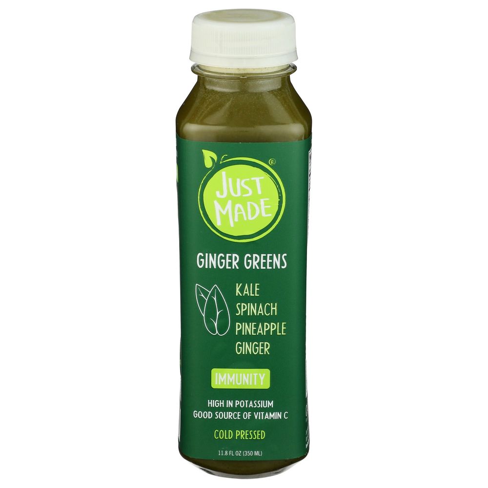 Just Made Immunity Ginger Greens Cold-pressed Juice, 11.8 Fluid Ounce -- 8 Per Case