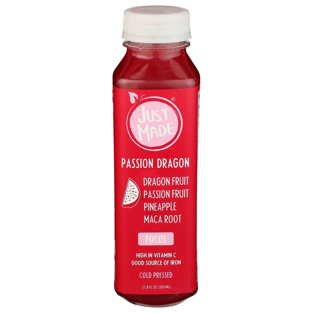 Just Made Focus Passion Dragon Cold-pressed Juice, 11.8 Fluid Ounce -- 8 Per Case