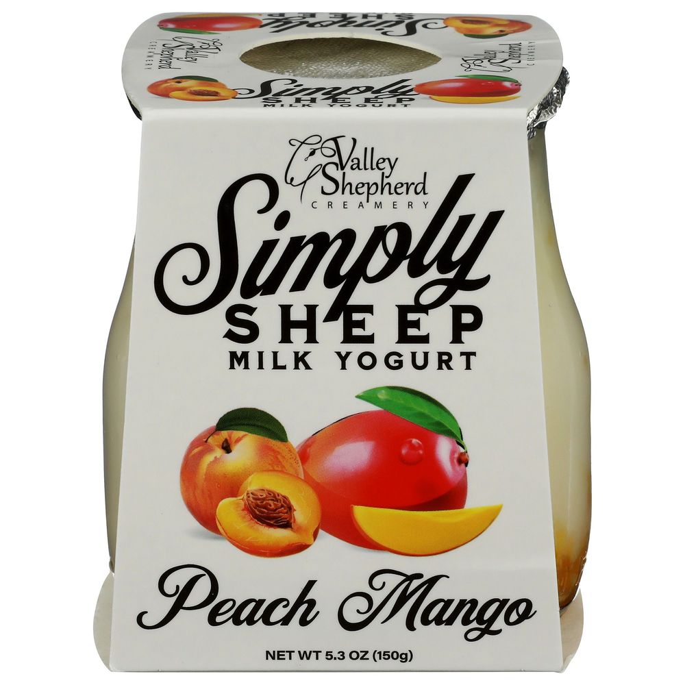 Valley Shepherd Creamery Peach Mango Simply Sheep Milk Yogurt, 5.3 Ounce -- 6 Per Case