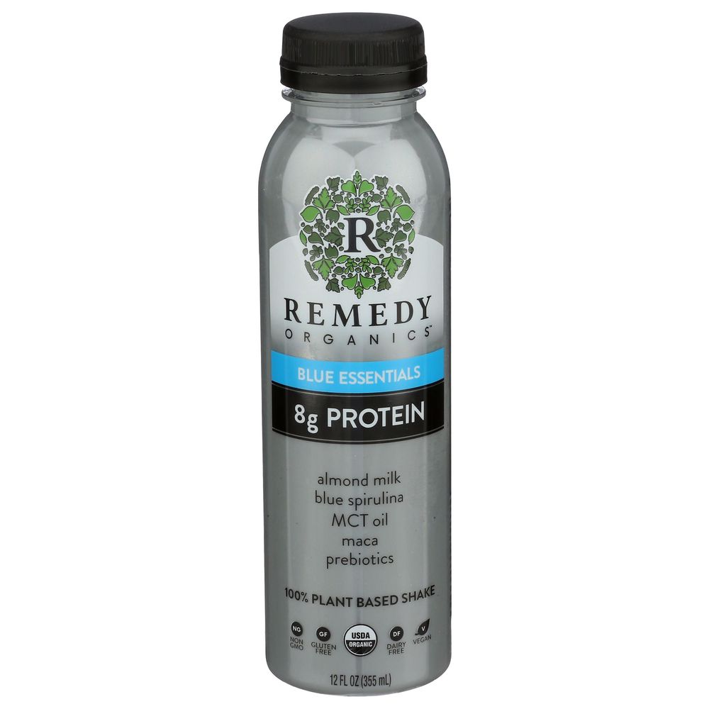 Remedy Organics Blue Essentials 8g Protein Shake, 12 Fluid Ounce -- 6 Per Case
