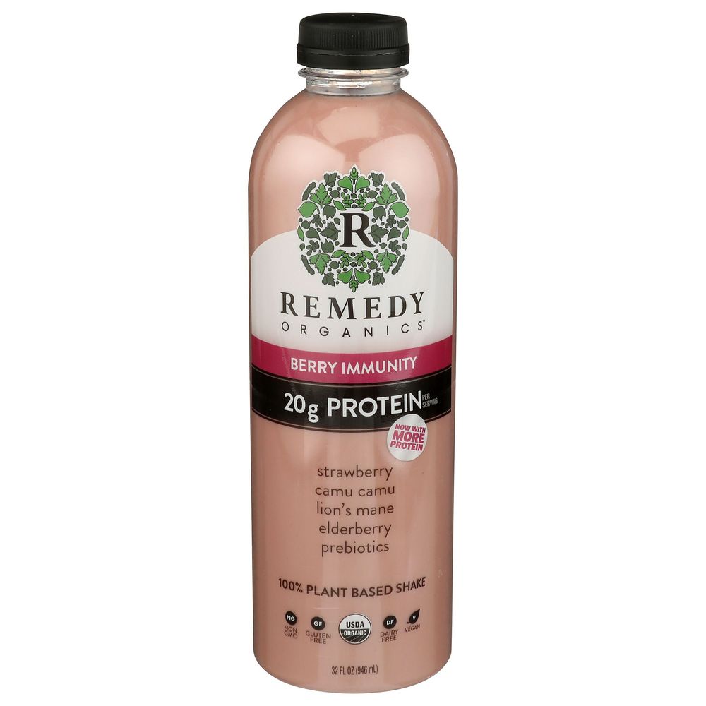 Remedy Organics Berry Immunity 20g Protein Shake, 32 Fluid Ounce -- 6 Per Case