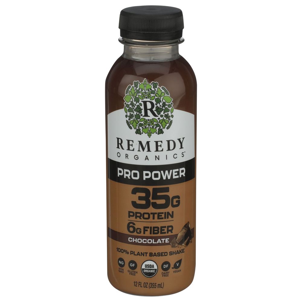 Remedy Organics Pro Power 35g Protein Chocolate Shake, 12 Fluid Ounce -- 6 Per Case