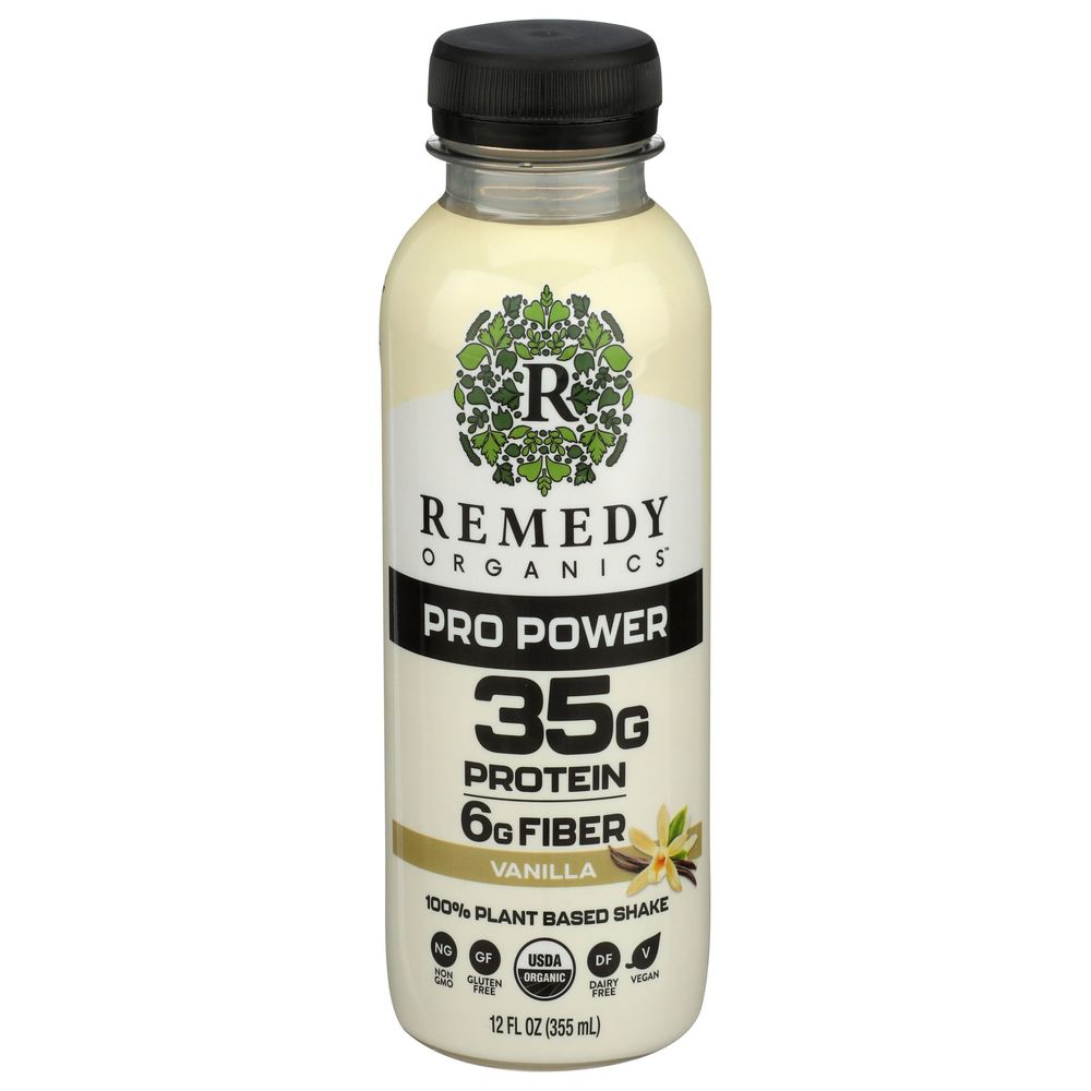 Remedy Organics Pro Power 35g Protein Vanilla Shake, 12 Fluid Ounce -- 6 Per Case