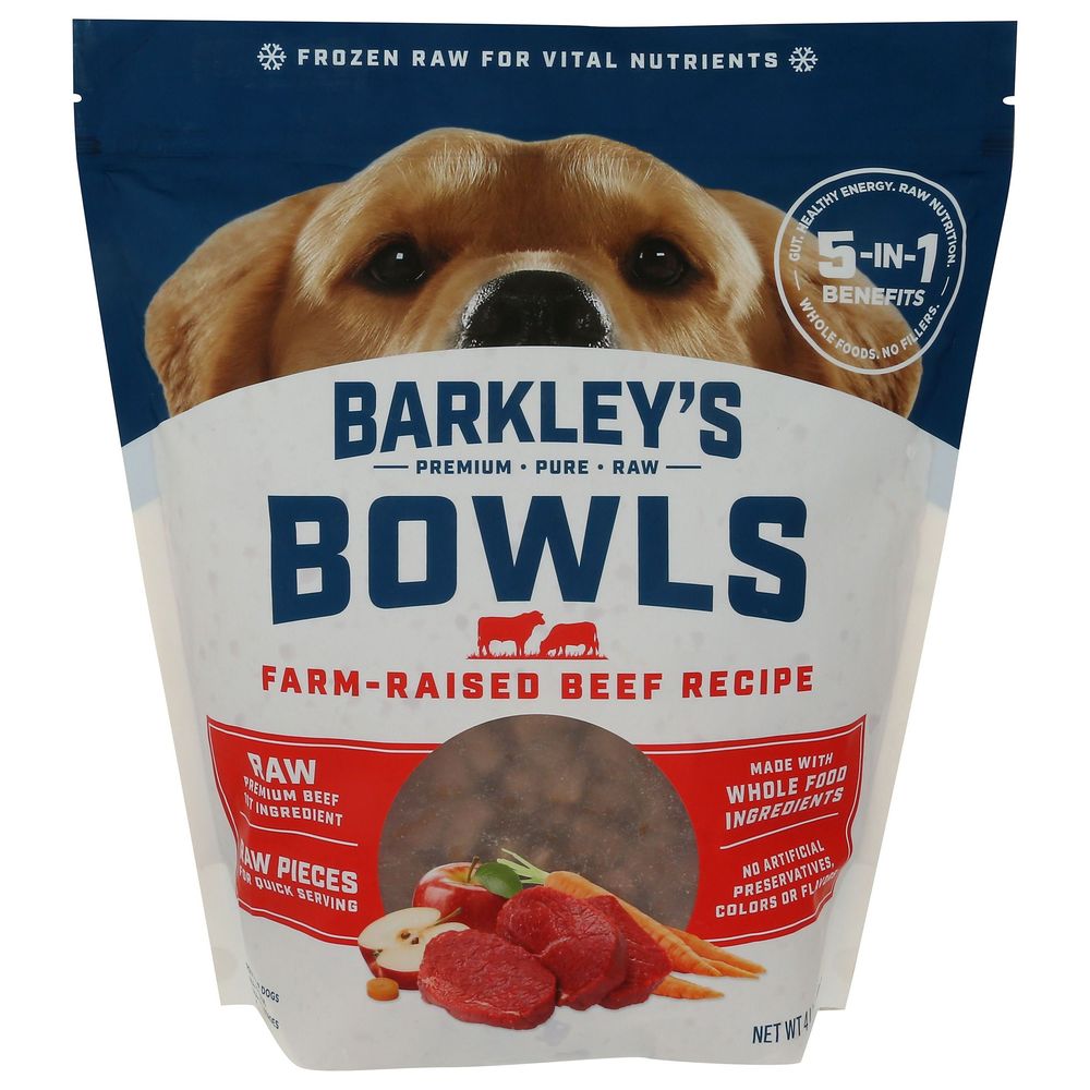 Barkleys Bag Farm Raised Beef Bowl Dog Food, 4 Pound -- 6 Per Case