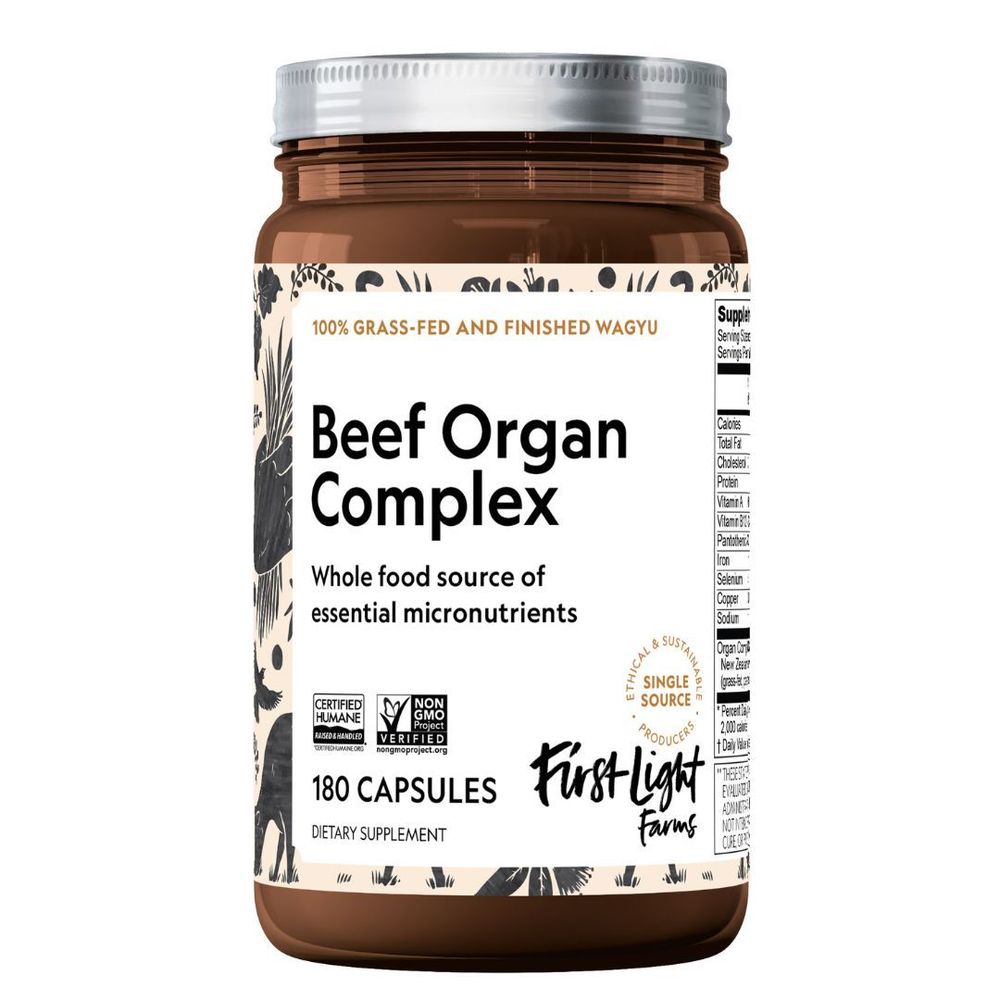 First Light Farms Beef Organ Complex Capsules, 180 Count