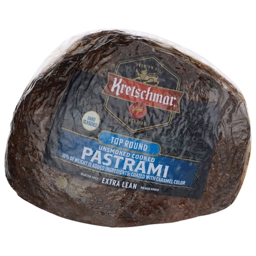Kretschmar Top Round Extra Lean Unsmoked Cooked Beef Pastrami, 8.07 Pound -- 2 Per Case
