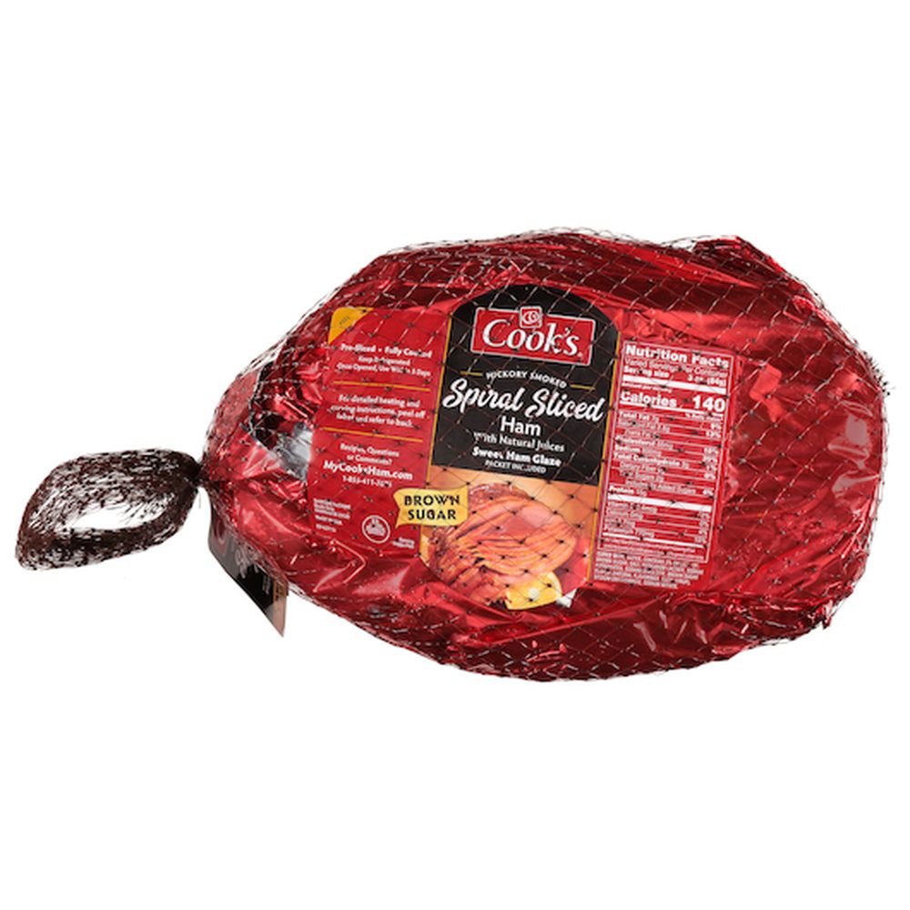 Cook's Fully Cooked Hickory Smoked Brown Sugar Spiral Sliced Half Ham, 10.66 Pound -- 4 Per Case