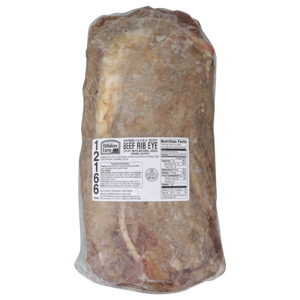 Hillshire Farm Fully Cooked USDA Select Rare Beef Ribeye, 14.25 Pound ...