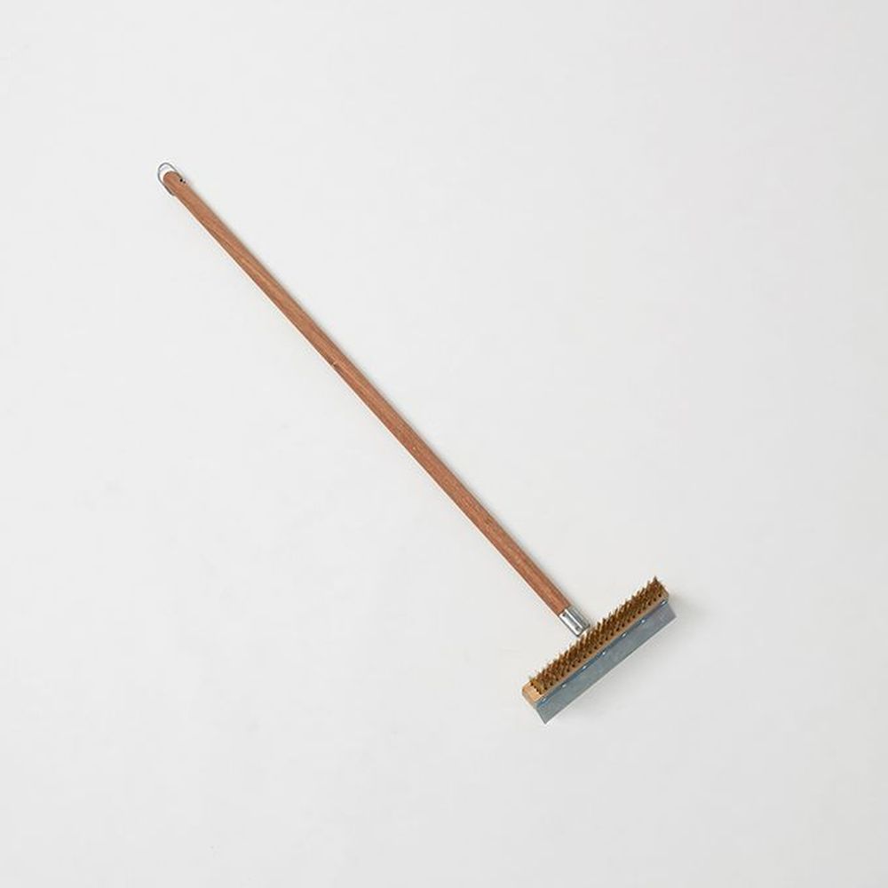 American Metalcraft Brown Wood Pizza Oven Brush With Steel Bristles And 40 Inch Handle -- 12 Per Case