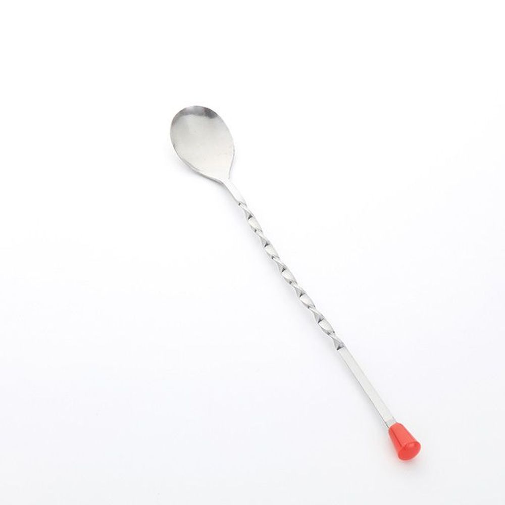 American Metalcraft Stainless Steel Twisted Bar Spoon With Red Knob, 10 Inch Length -- 480 Per Case