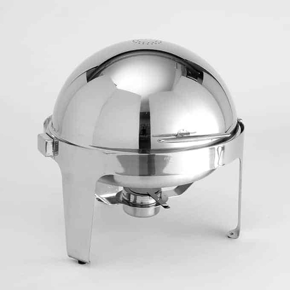 American Metalcraft Silver Stainless Steel Round Adagio Chafer With Silver-handle, 7 Quart Capacity