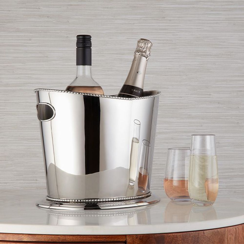 American Metalcraft Stainless Steel Two Bottle Beaded Wine Bucket, 5.6 Quart Capacity -- 4 Per Case