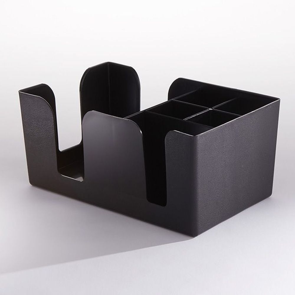American Metalcraft Black Plastic Six-compartment Bar Organizer, 9-1/2 X 5-3/4 X 4-1/8 Inch -- 12 Per Case