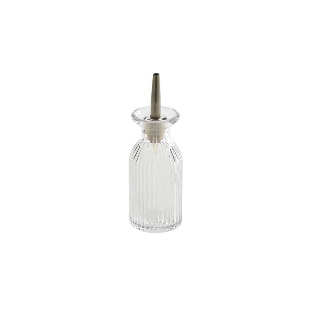 American Metalcraft Clear Glass Fluted Bitter Bottle With Stainless Steel And Silicone Dasher, 3 Ounce Capacity -- 48 Per Case