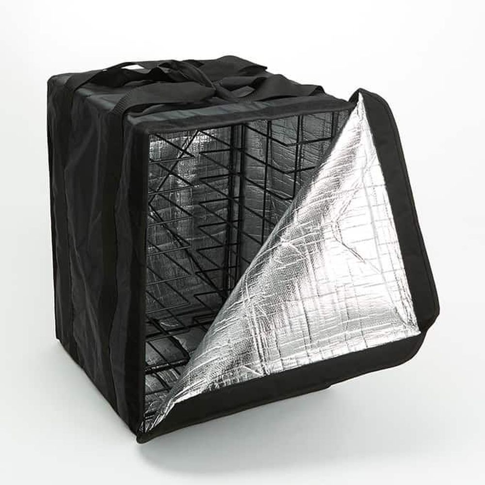 American Metalcraft Black Polyester Deluxe Pizza Delivery Bag With Rack, 19-1/2 X 19-1/2 X 27 Inch Height